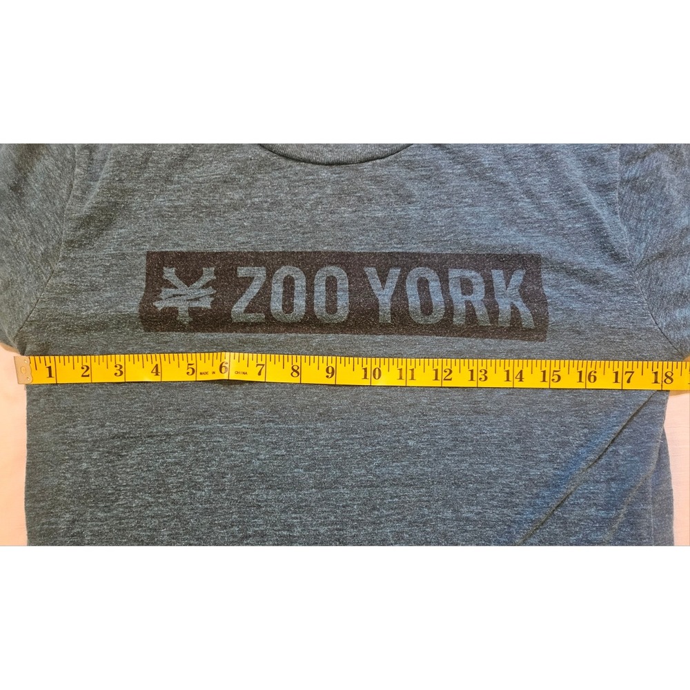 Zoo York Mens Graphic T-Shirt Teal Blue Heather Logo Short Sleeve Size Medium‎